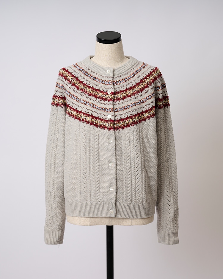 フェアイルケーブルニットカーディガンの商品画像