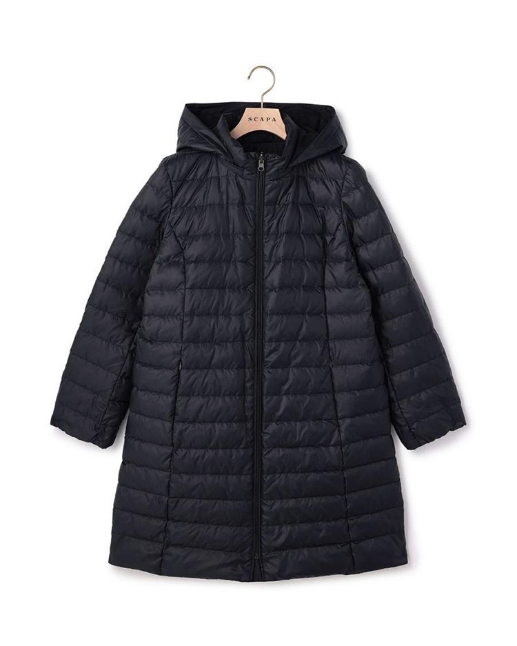 ネイビーのリバーシブルダウンコート 裏