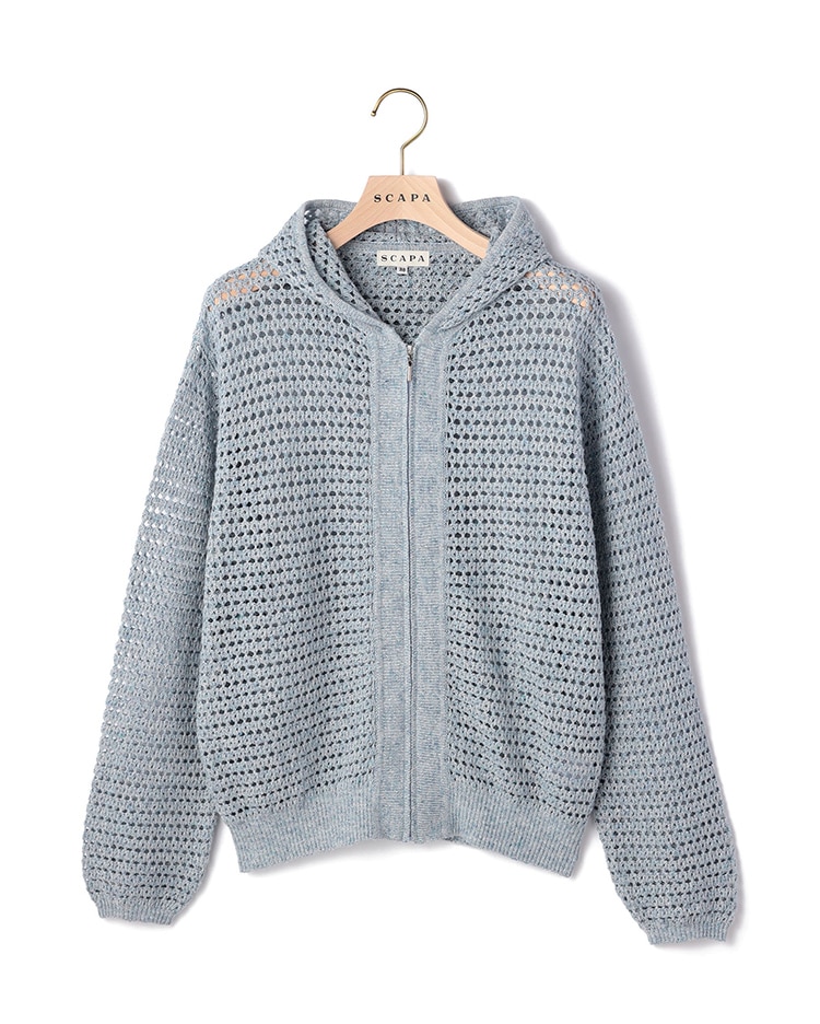 グレーのパーカーニット