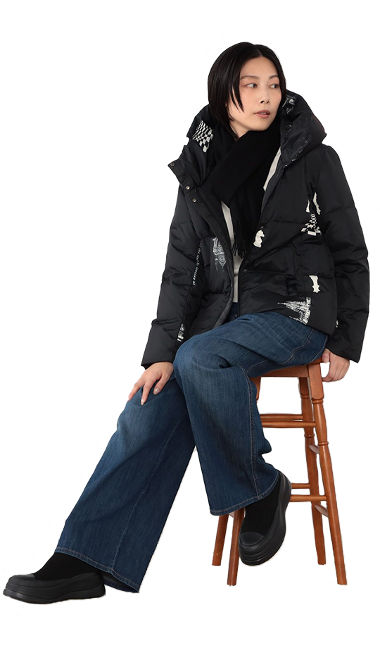 【WALDO】チェス柄ダウンブルゾン