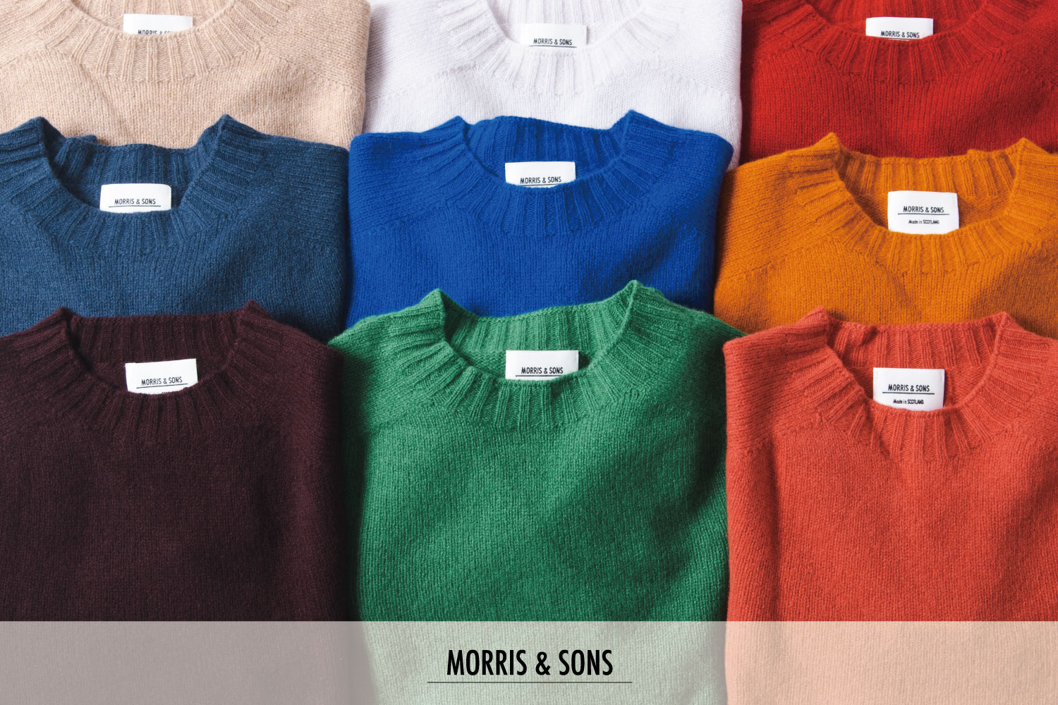 MORRIS & SONS  ジーロンラムクルーネックセーター　サイズ34