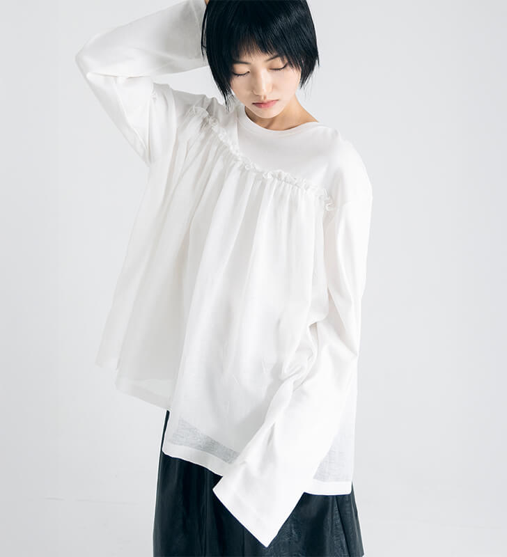 organza frill layer t shirt画像