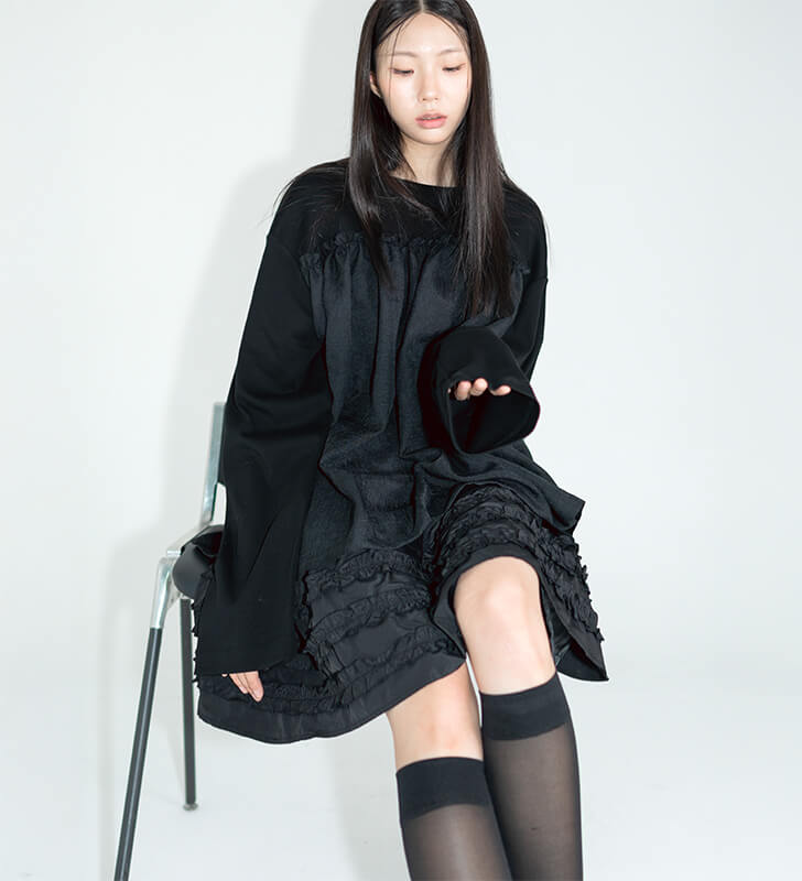 organza frill layer t shirt画像