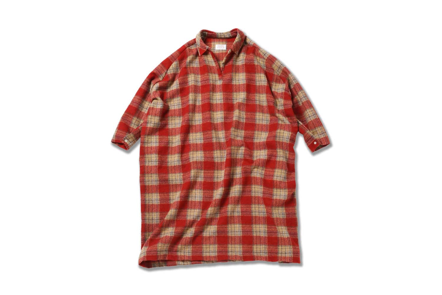 今日もビショップ GALLEGO DESPORTES RED CHECK RAGLAN SLEEVE DRESS