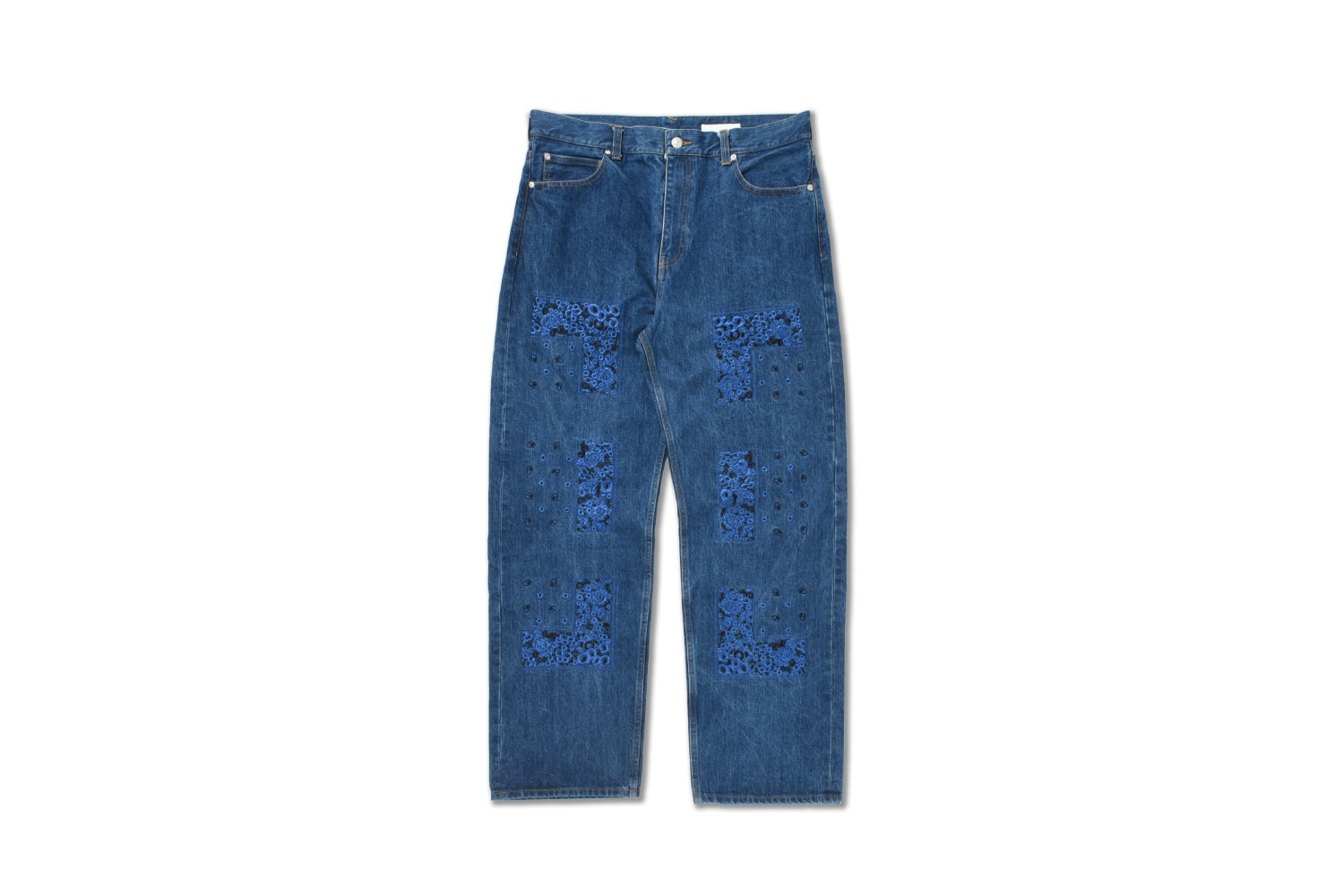 今日もビショップ NOMARHYTHM TEXTILE BANDANA EMBROIDERY DENIM PANTS