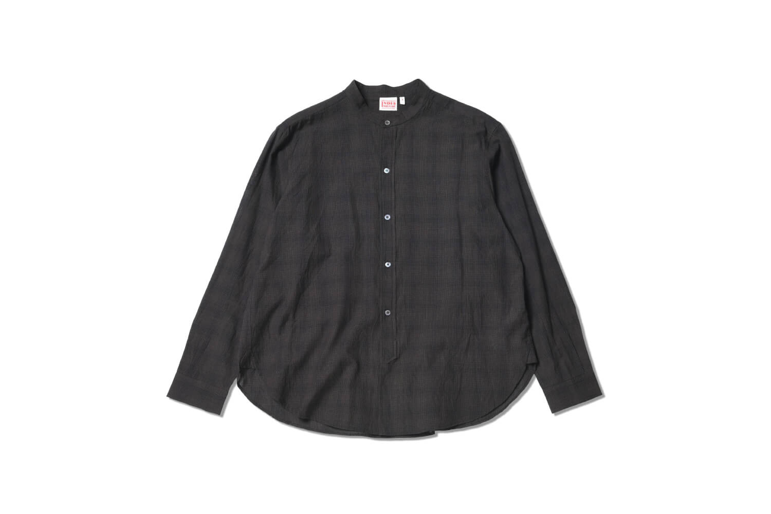 今日もビショップ　INDIA INDUSTRY　FINELINE CHECK BAND COLLAR SHIRTS
