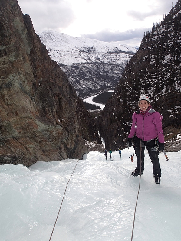 Eva Holland ice climbing
