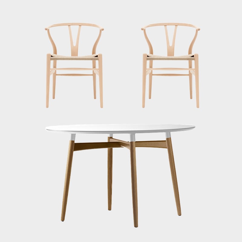 THE Conran SHOP 150cm×75cm ホワイト ベージュ 2枚組 CARL HANSEN & SØN Dining Set Campaign 2026 | The Conran Shop（ザ
