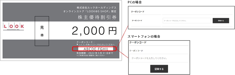 株主優待割引券のご利用方法 Look E Shop ルック アット イーショップ
