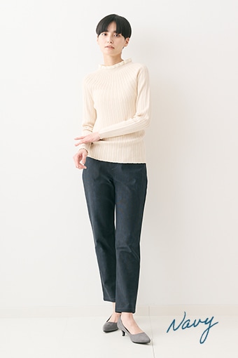 デニムプリントスリムパンツ Navy