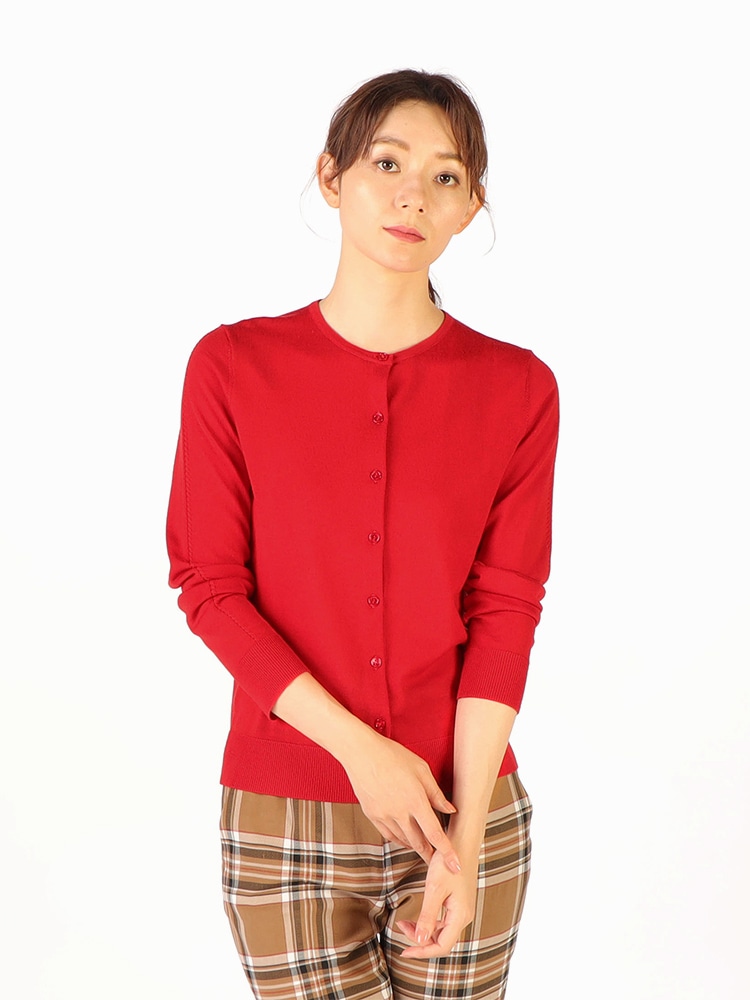 カシウールニットカーディガン レッド