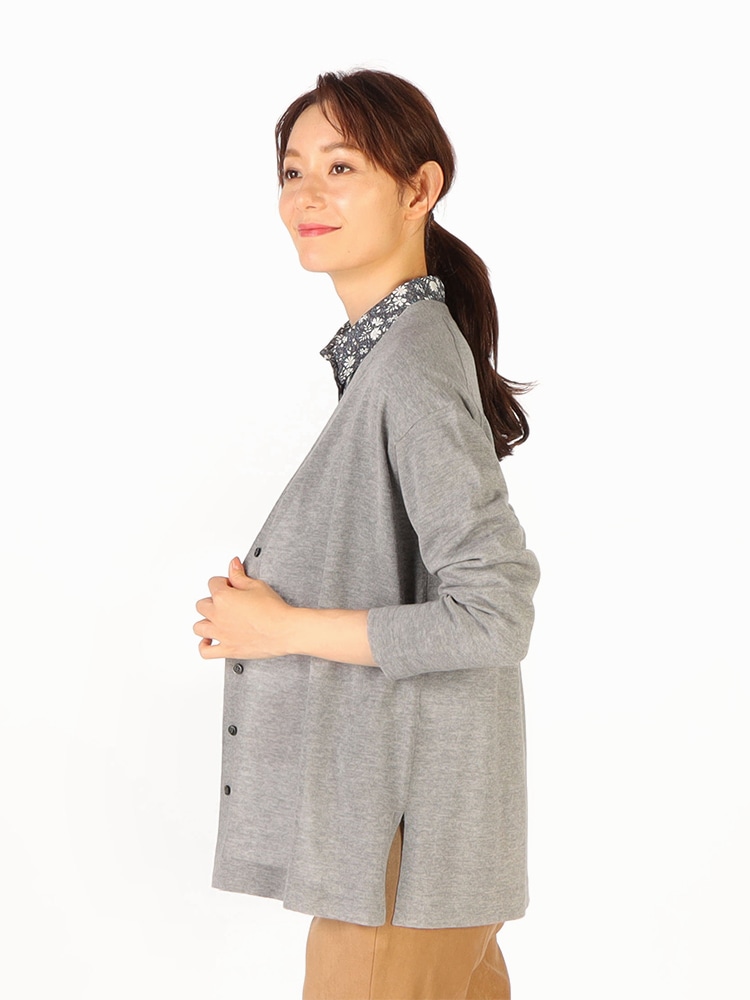 カシウールニットロングカーディガン グレー