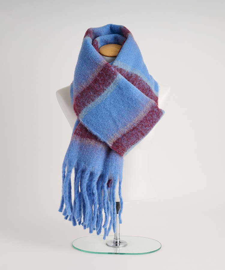 ビビッド配色のボーダー柄ストール