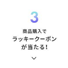 3.商品購入でラッキークーポンが当たる！