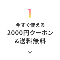 1.今すぐ使える2000円クーポン&送料無料