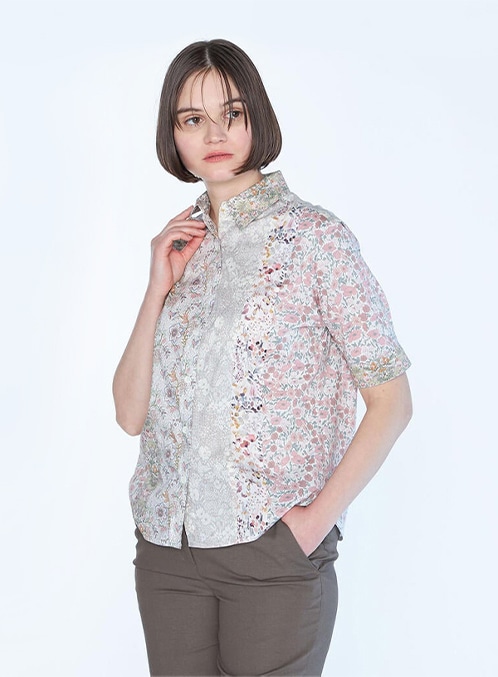 【ＷＥＢ限定】Liberty Printパッチワーク３ブラウス