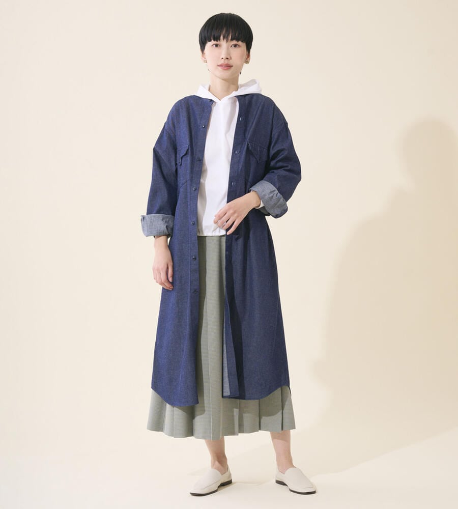 【MidiUmi】デニムシャツワンピース