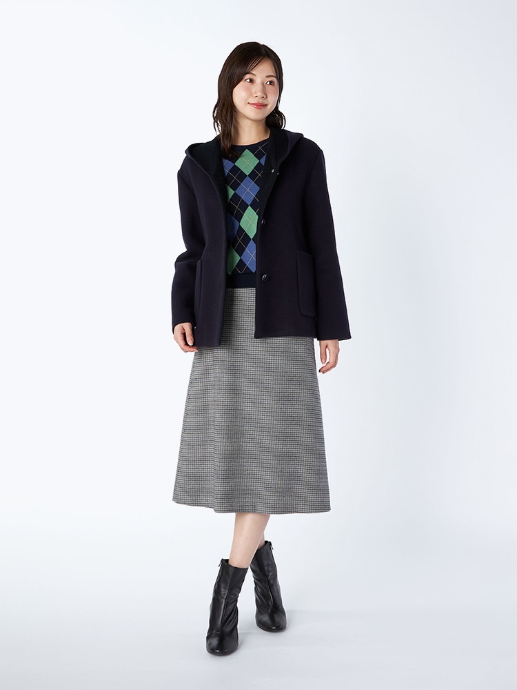 フード付きコートを使用したスタイリング