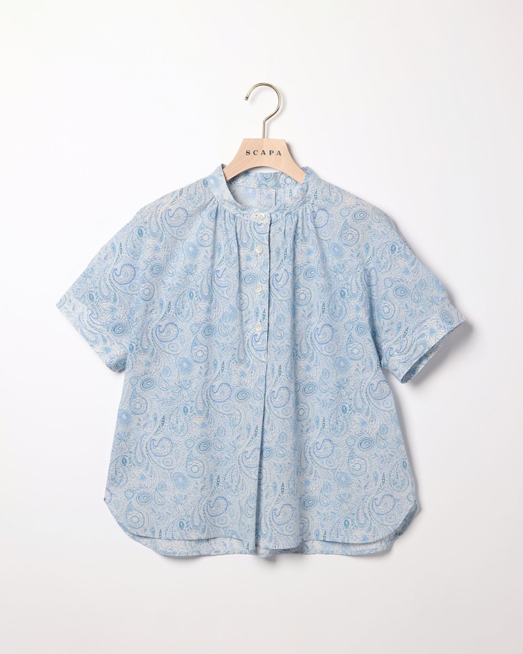 SCAPA Liberty Printウェーブスタンド衿ブラウス