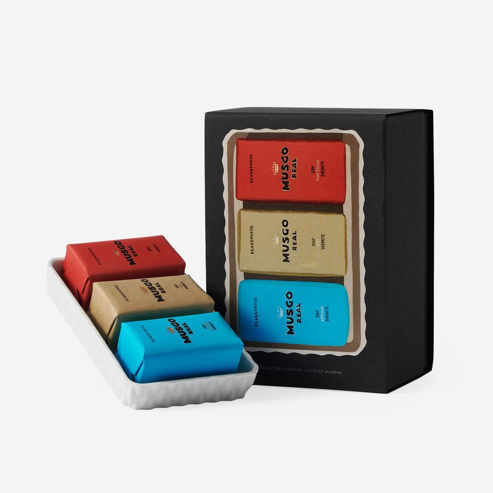 GIFT SET SOAP DISH & MUSGO REAL MINI SOAPS