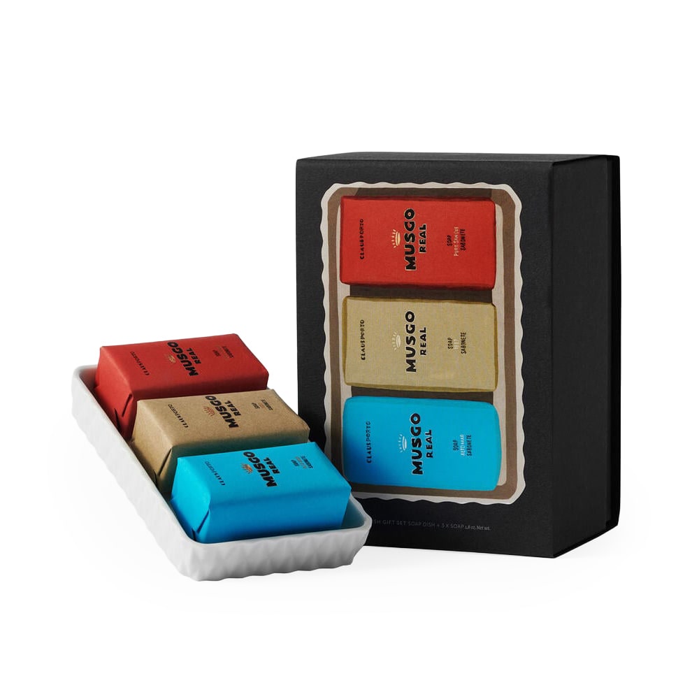 GIFT SET SOAP DISH & MUSGO REAL MINI SOAPS