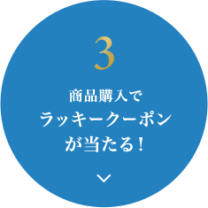 3.商品購入でラッキークーポンが当たる！