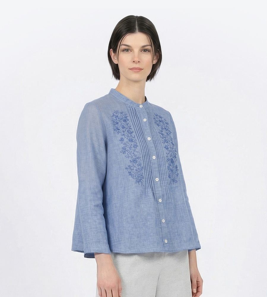 SCAPA リノシャンブレーシャツカラーブラウス