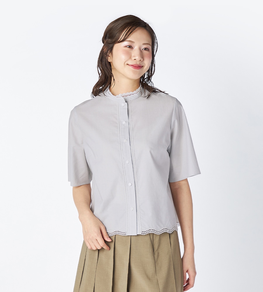 KEITH ヘアラインストライプシャツブラウス