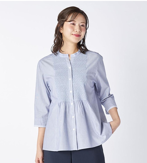 ヘアラインストライプブラウス