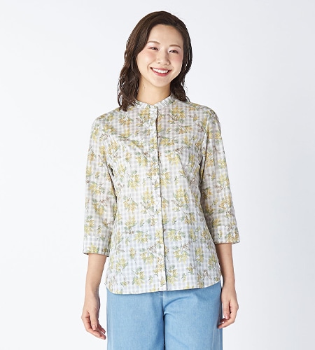 ミモザパッチワークブラウス