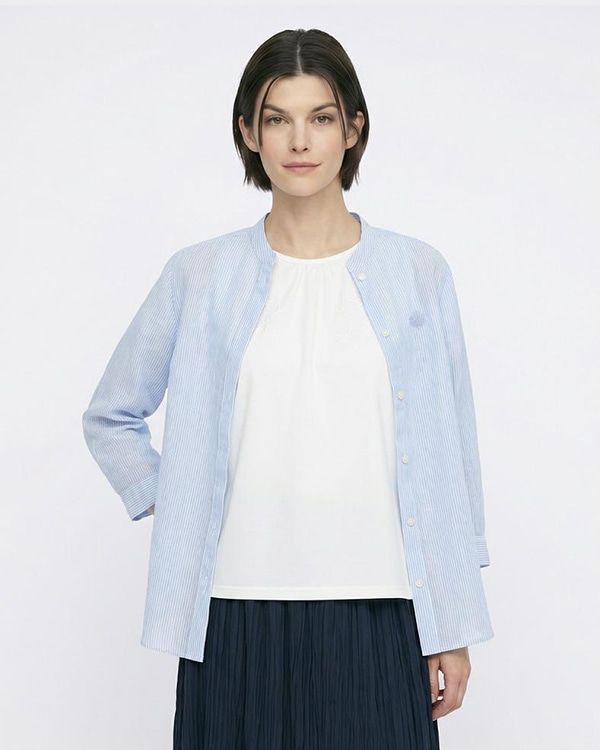 SCAPAのスタンドカラーブラウス