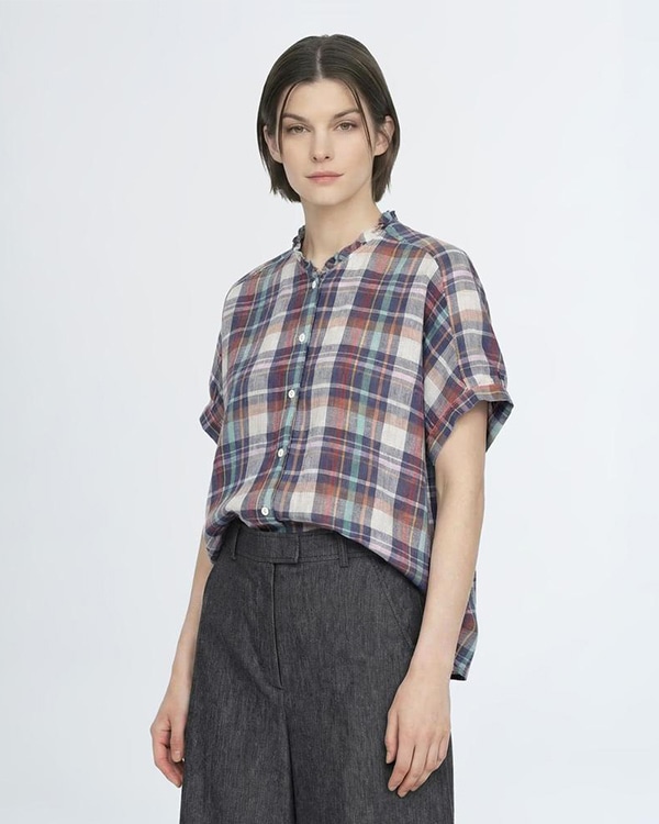 SCAPAのチェック柄ブラウス