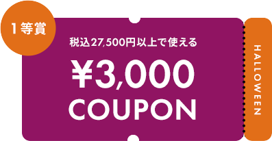 税込27,500円以上で使える ¥3,000 COUPON