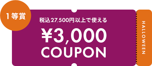 税込27,500円以上で使える ¥3,000 COUPON