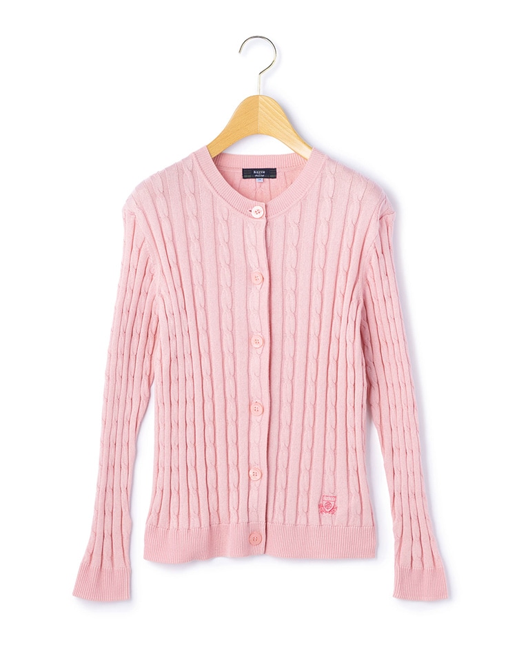 ピンクのカーディガン