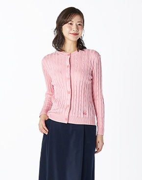 ピンクのカーディガンはこちら