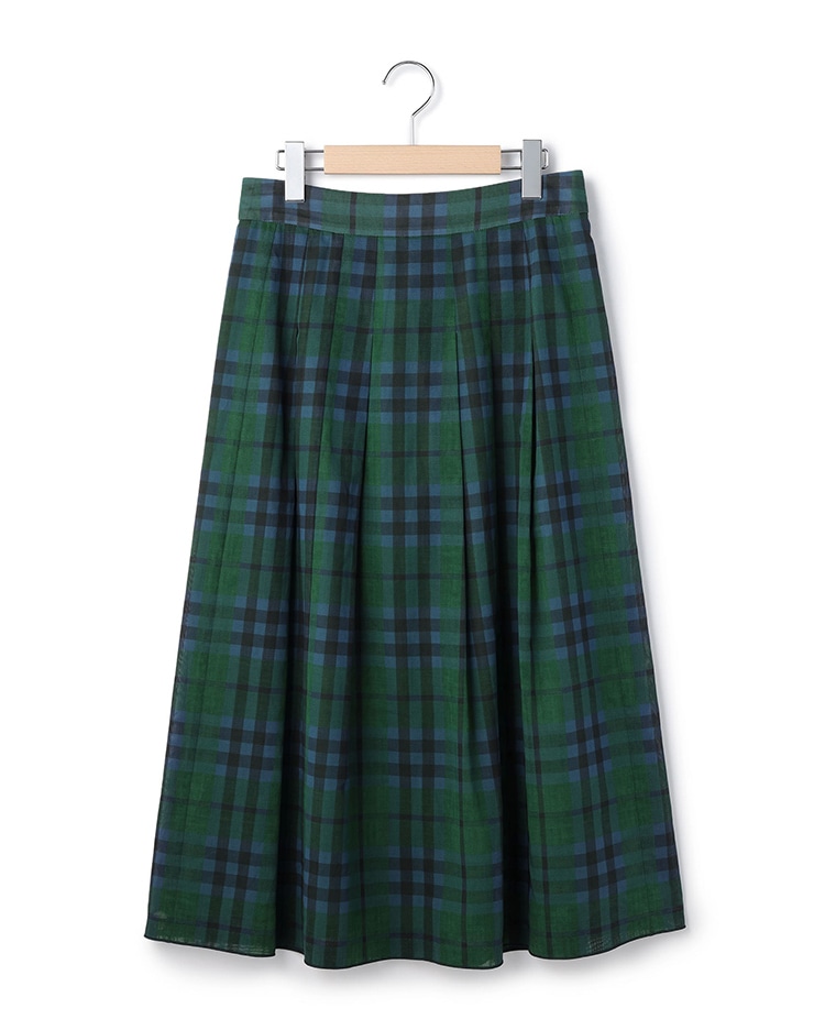 グリーンのチェックスカート