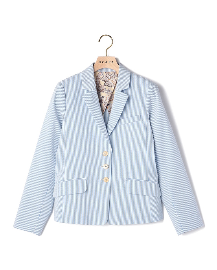 ブルーのストライプのジャケット