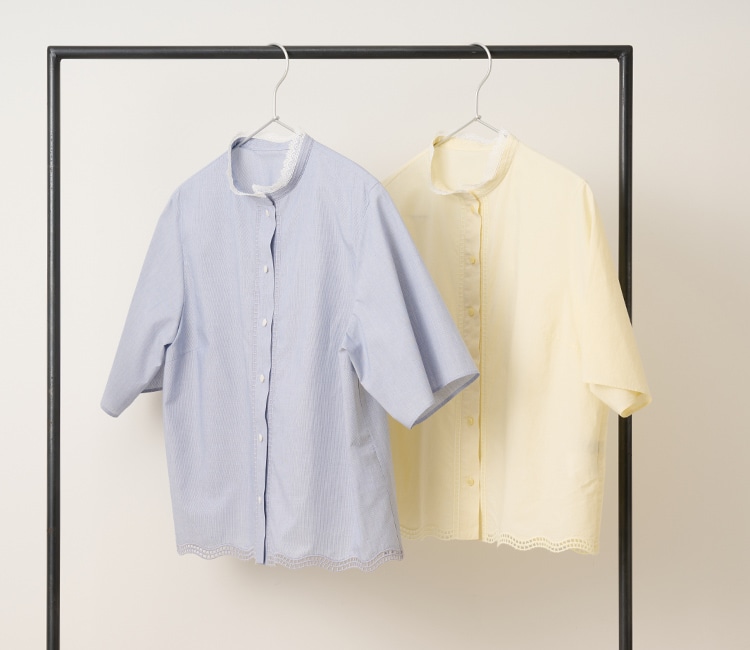 ヘアラインストライプシャツブラウスの商品画像