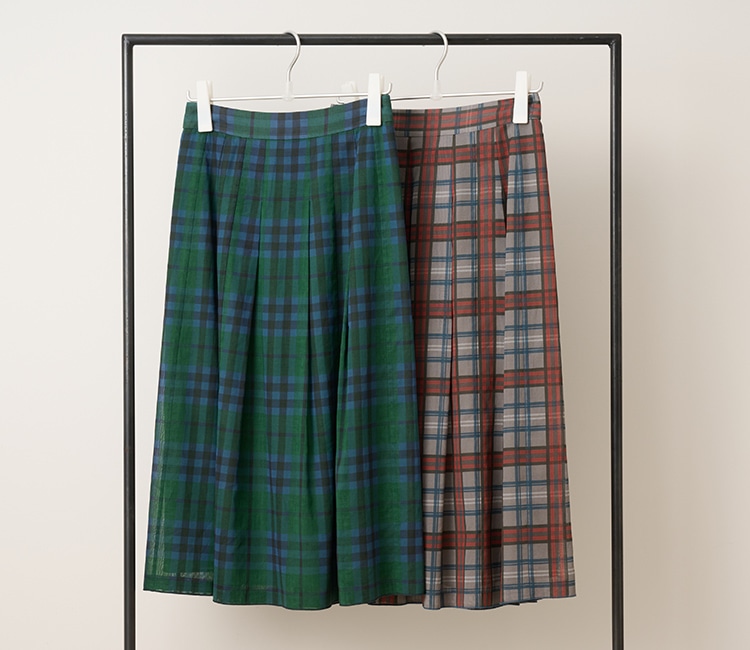 オーガンジーキースチェックスカートの商品画像