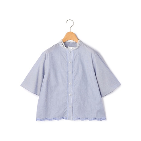 ヘアラインストライプシャツブラウス