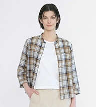 リノマドラススタンドカラーブラウス