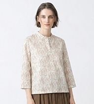 Liberty Print ギルドジャージ衿付きカットソー