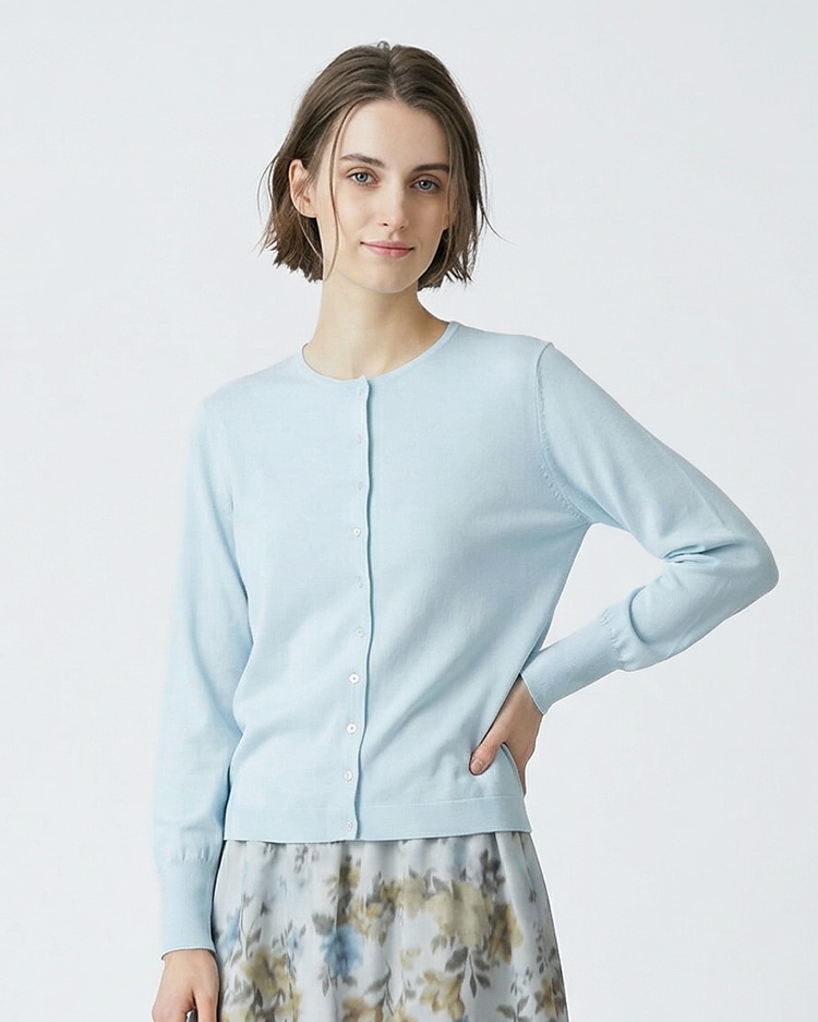 コットンハイゲージニットカーディガン