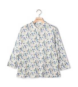 リバティプリント ギルドジャージ衿付きカットソー