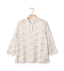 リバティプリント ギルドジャージ衿付きカットソー