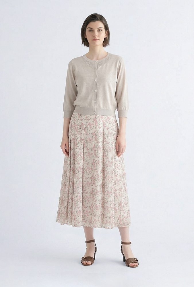 リバティプリントスカートのスタイリング