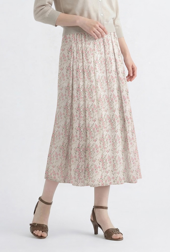 リバティプリントスカートのスタイリング