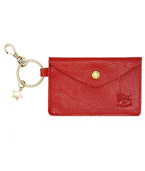 レッドカラーのカードケース