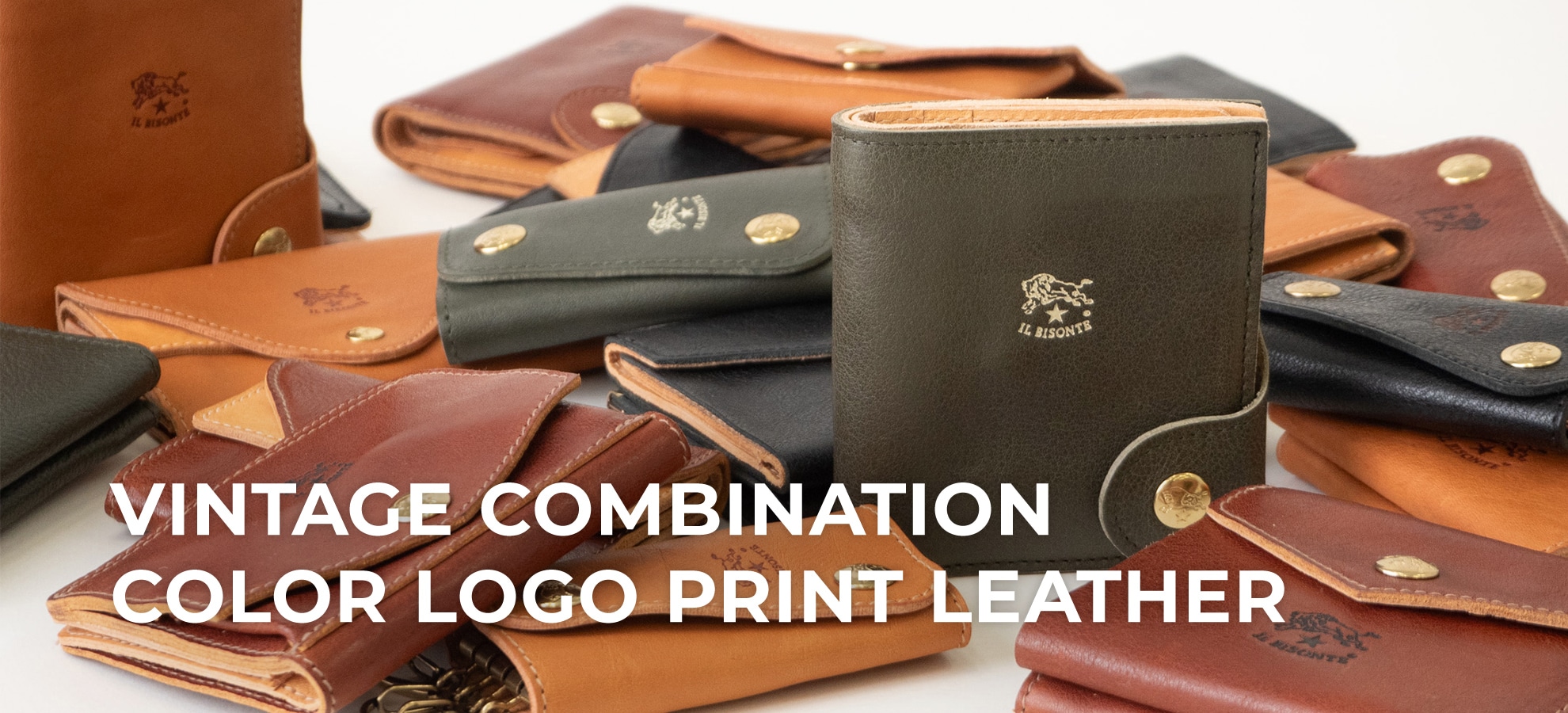 VINTAGE COMBINATION COLOR LOGO PRINT LEATHER